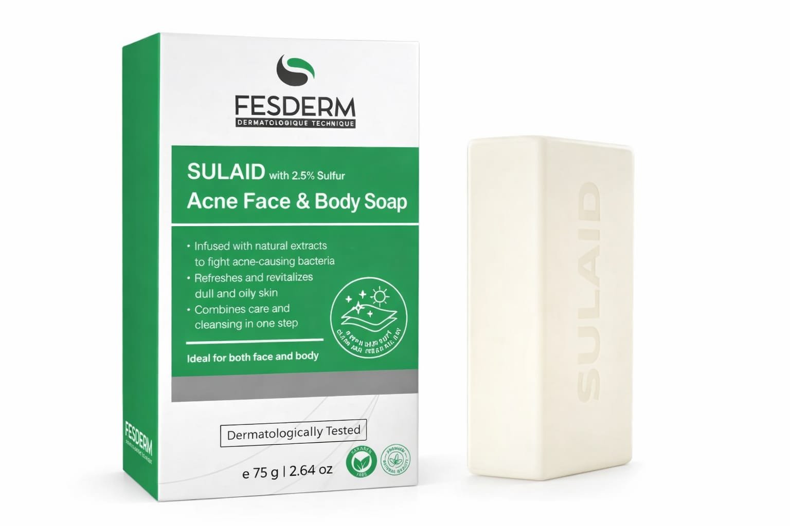 Fesderm Sulaid acne Face & Body Soap