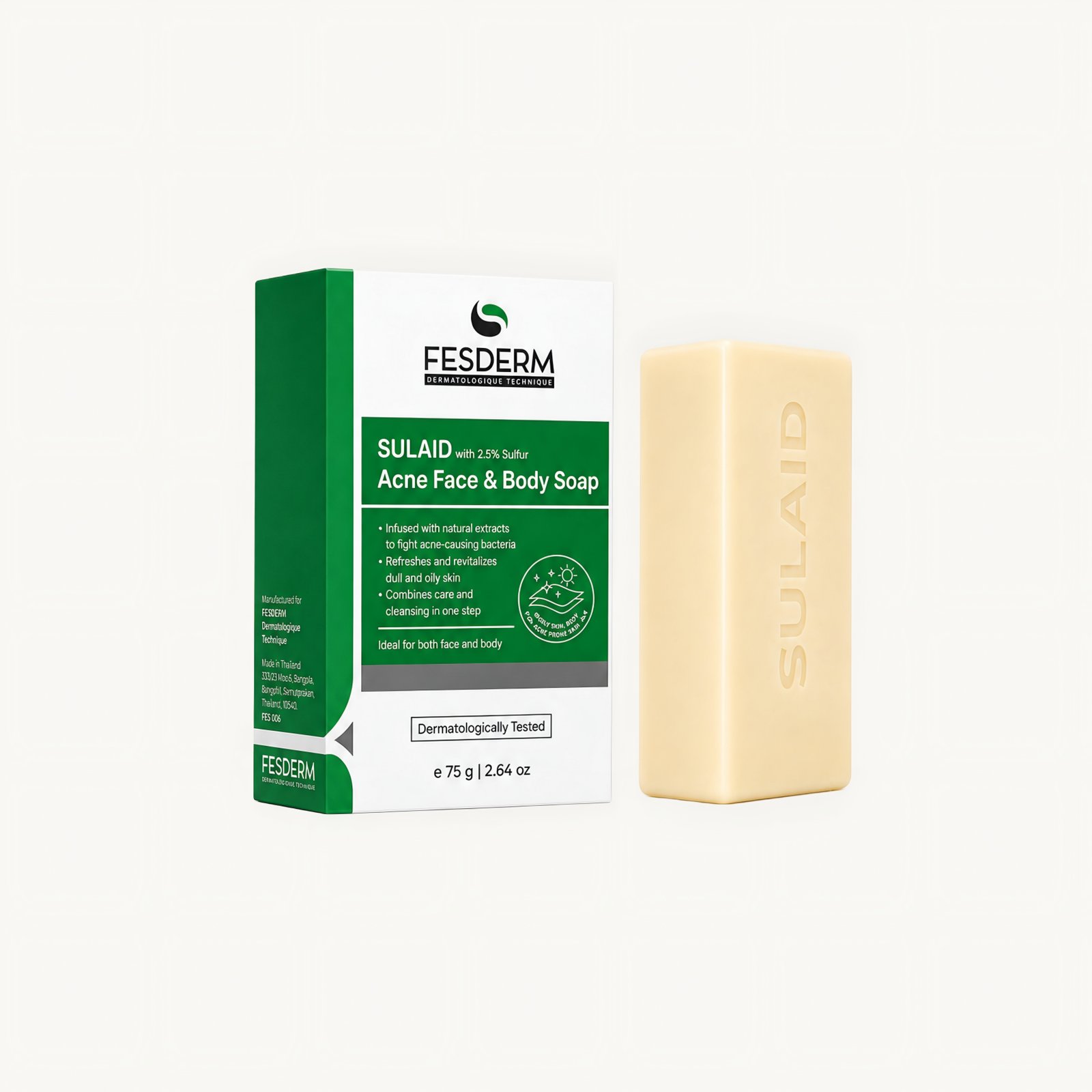 Fesderm Sulaid acne Face & Body Soap